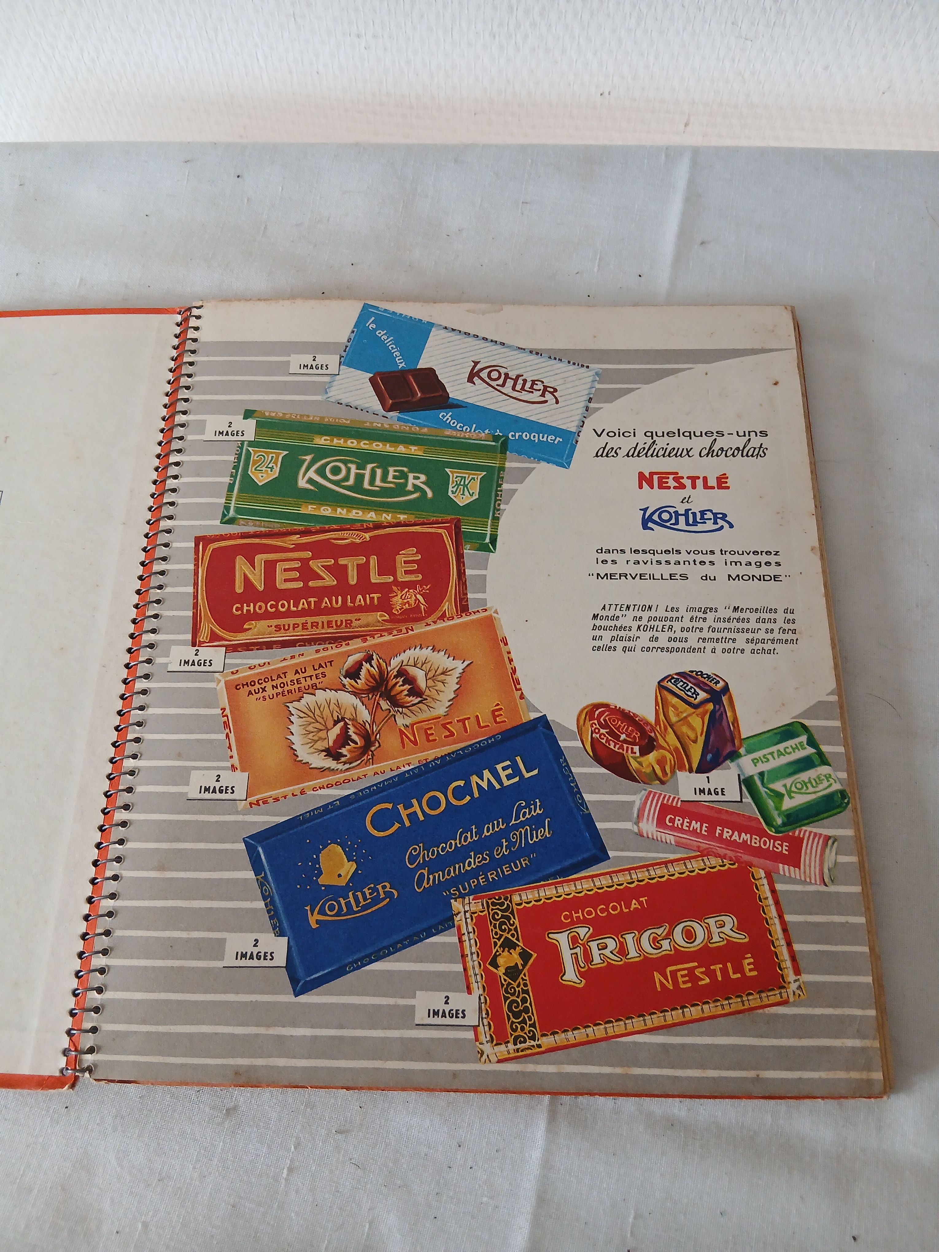 Voir photo 3 de Ancien album édité par les chocolats NESTLE et KHOLER (1956-1957) incomplet. Ancien album édité par les chocolats NESTLE et KHOLER (1956-1957) incomplet. Bon état reconditionné photo 3