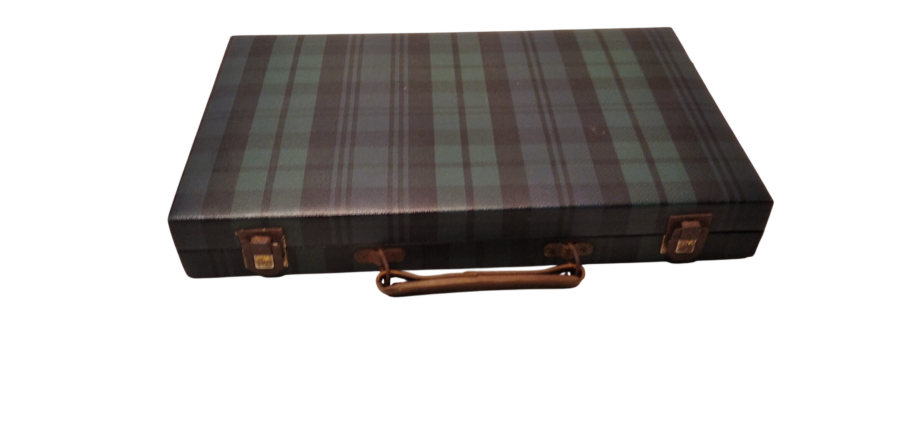 Ancien Backgammon en Tweed vert et bleu Bon état - 80,00 € Ancien Backgammon en Tweed vert et bleu Bon état reconditionné disponible sur Label Emmaüs
