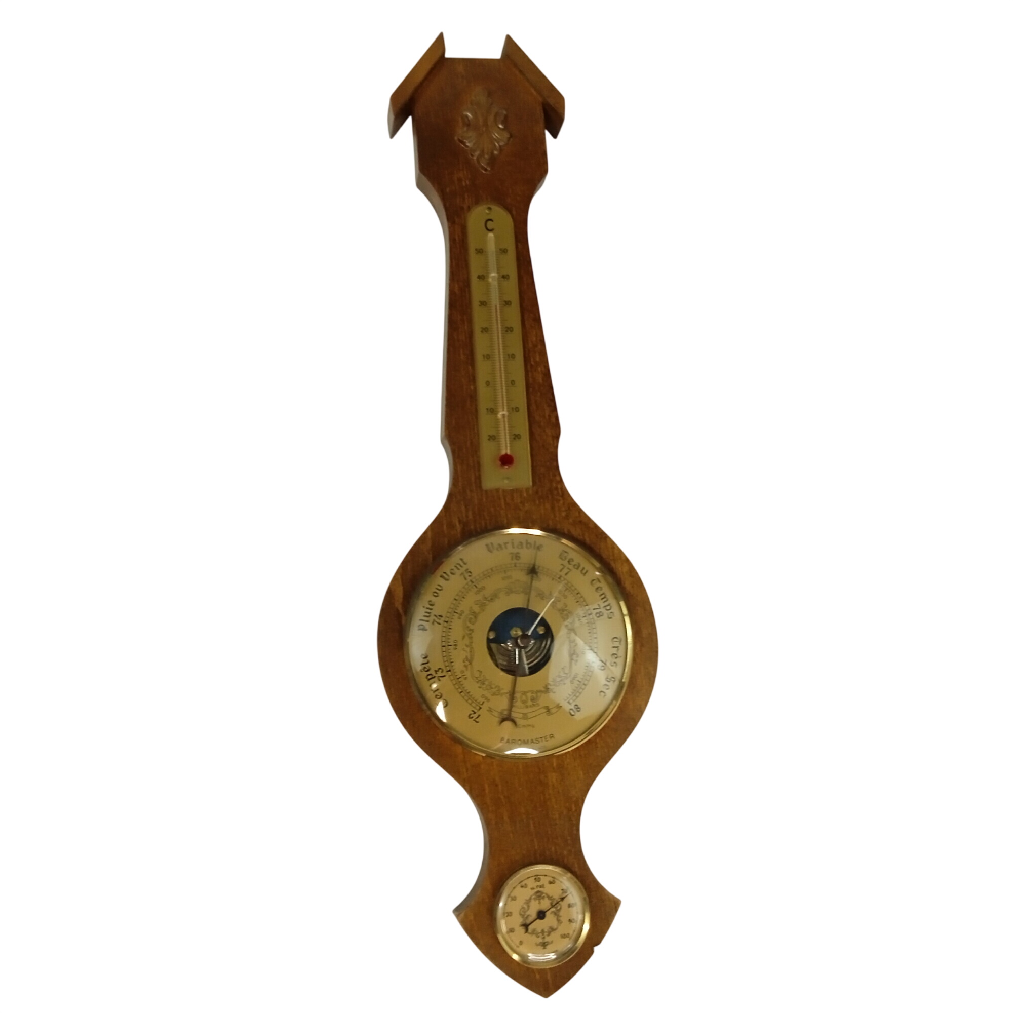 Ancien Baromètre Thermomètre Hygromètre BAROMASTER France Bon état - 22,00 € Ancien Baromètre Thermomètre Hygromètre BAROMASTER France Bon état reconditionné disponible sur Label Emmaüs
