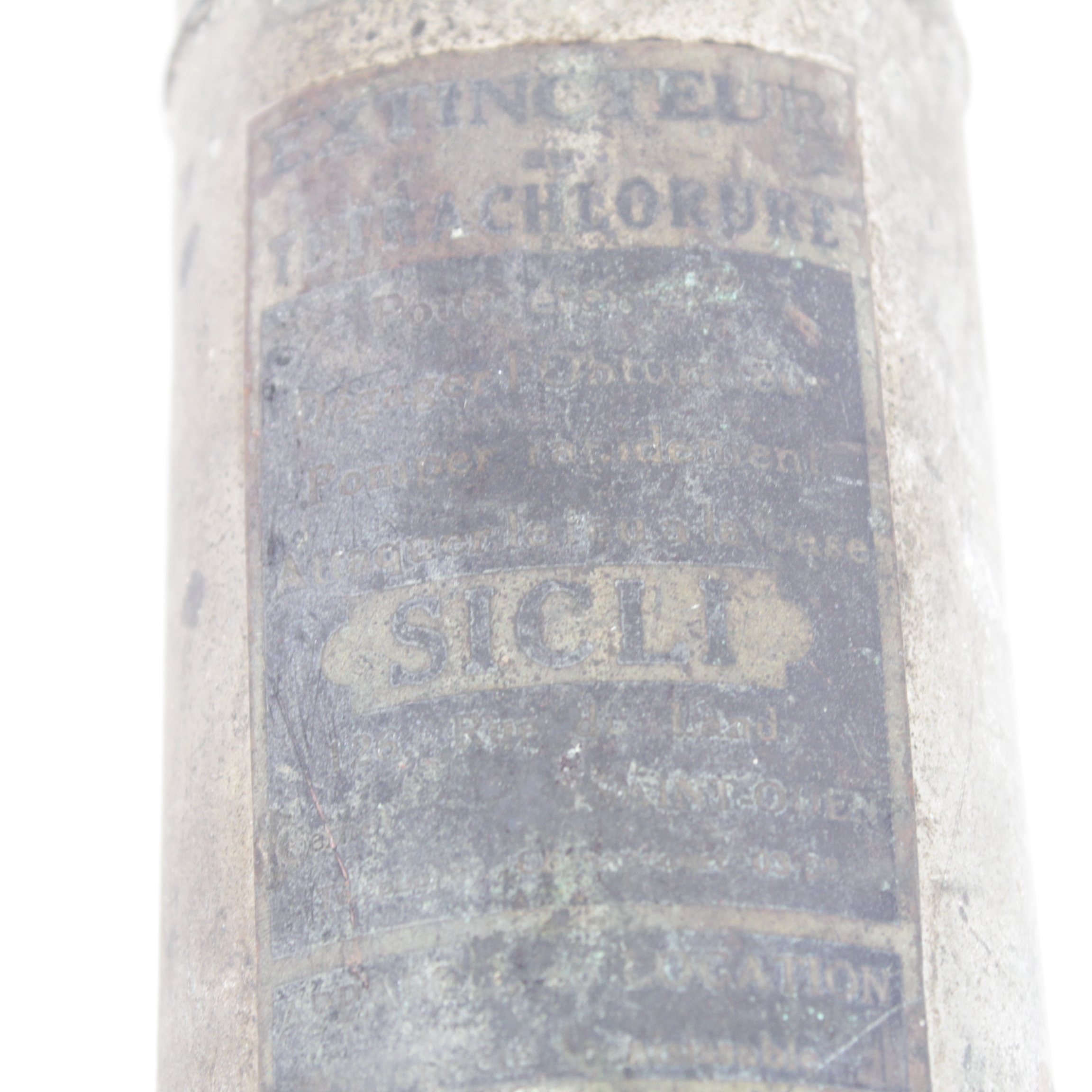 Voir photo 4 de ANCIEN EXTINCTEUR SICLI EN METAL TYPE, TETRA CHLORURE vintage année 60 - SICLI ANCIEN EXTINCTEUR SICLI EN METAL TYPE, TETRA CHLORURE vintage année 60 - SICLI État correct reconditionné photo 4
