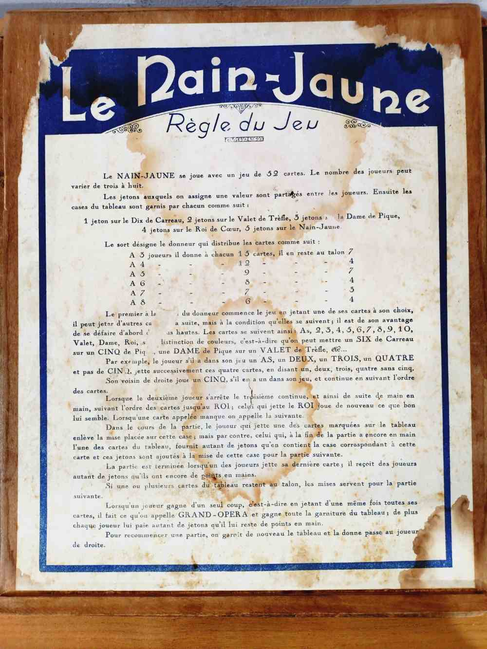 Voir photo 5 de Ancien jeu de sociéte" Le Nain Jaune" en bois. Ancien jeu de sociéte" Le Nain Jaune" en bois. Bon état reconditionné photo 5
