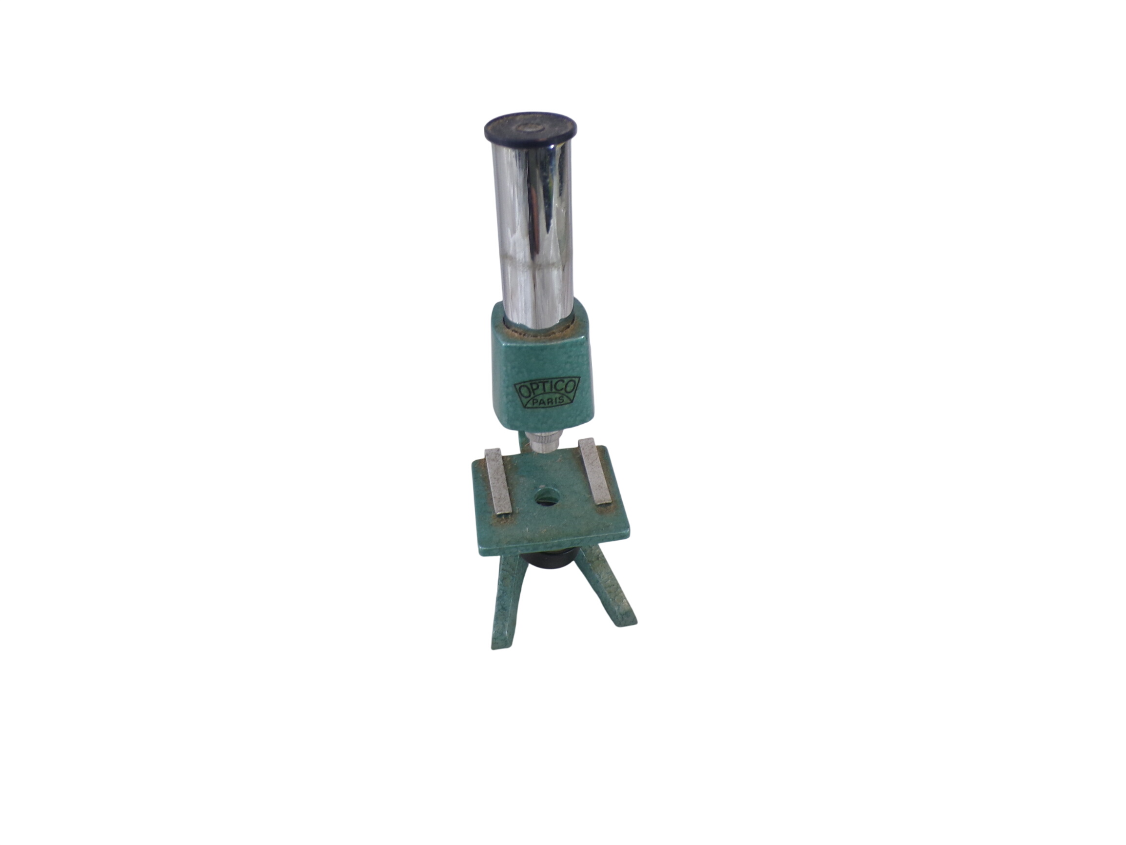 Ancien Microscope Vintage OPTICO Paris – Métal Vert Martelé Bon état - 15,00 € Ancien Microscope Vintage OPTICO Paris – Métal Vert Martelé Bon état reconditionné disponible sur Label Emmaüs