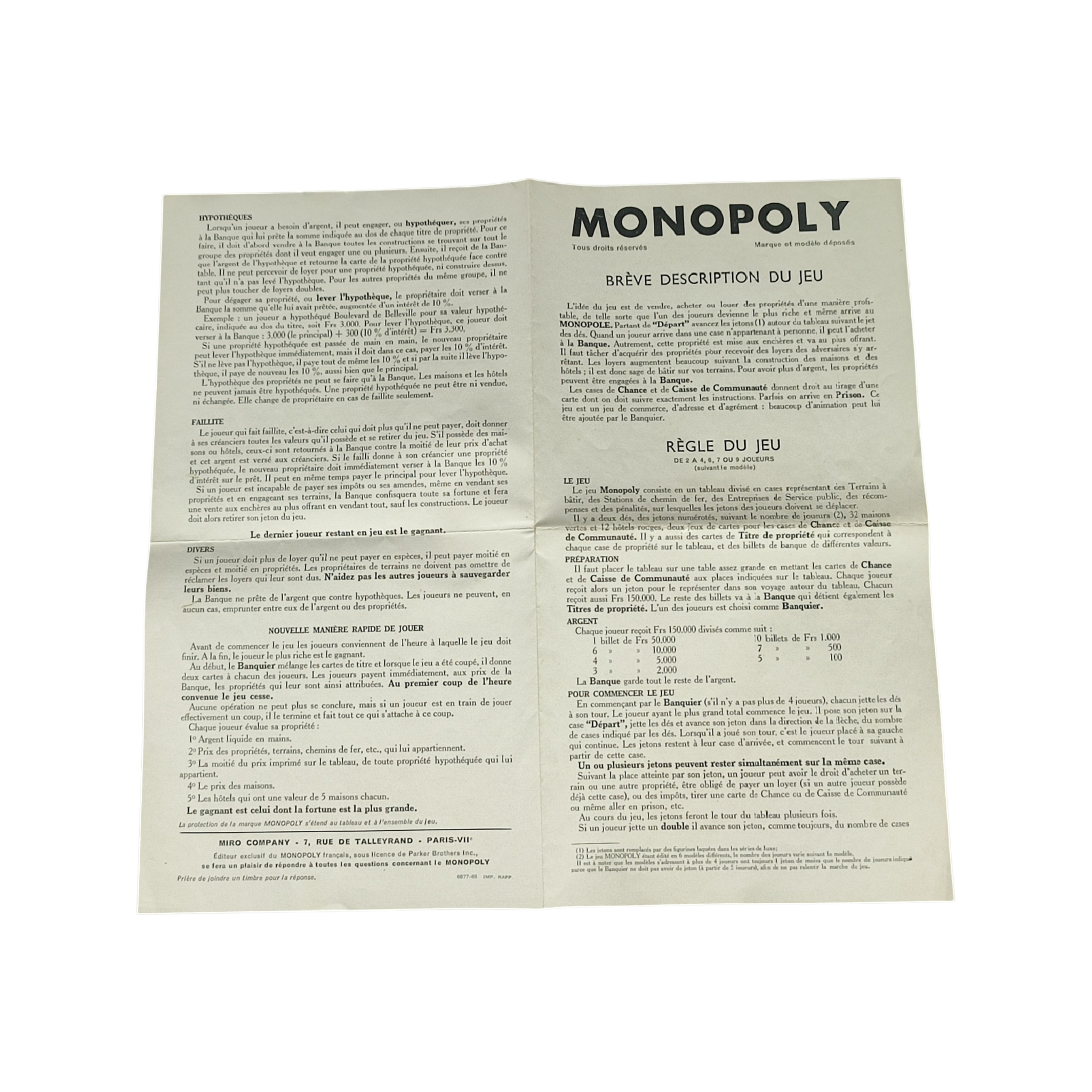 Voir photo 14 de Ancien Monopoly - Edition voyage - Miro Company Parker Brothers - Complet Ancien Monopoly - Edition voyage - Miro Company Parker Brothers - Complet Bon état reconditionné photo 14