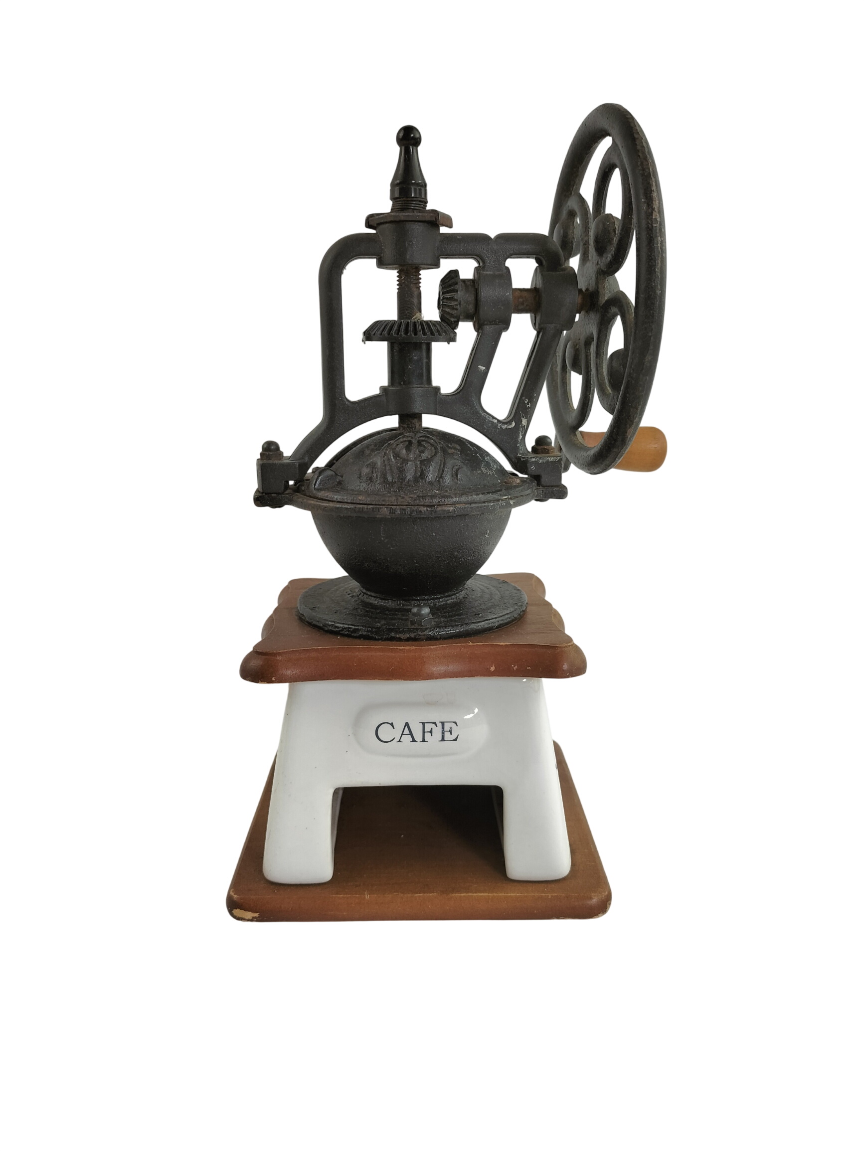 Ancien moulin à café décoratif en fonte et céramique fleurie – Manivelle fonctionnelle – Esprit bistrot vintage Bon état - 19,00 € Ancien moulin à café décoratif en fonte et céramique fleurie – Manivelle fonctionnelle – Esprit bistrot vintage Bon état reconditionné disponible sur Label Emmaüs
