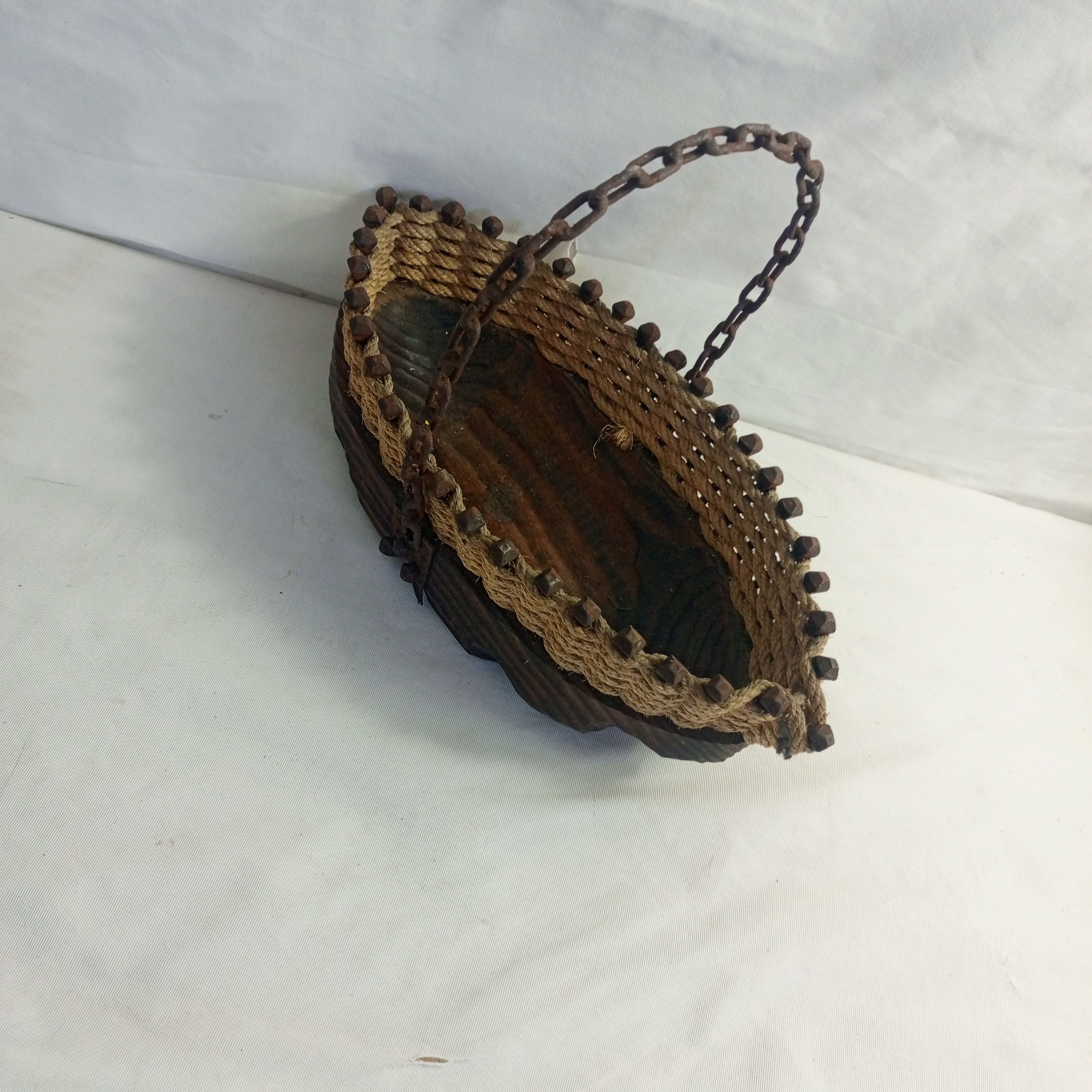 Voir photo 3 de Ancien Panier Vintage À Œufs Artisanal Fer Forgé Cordage Ancien Panier Vintage À Œufs Artisanal Fer Forgé Cordage État correct reconditionné photo 3