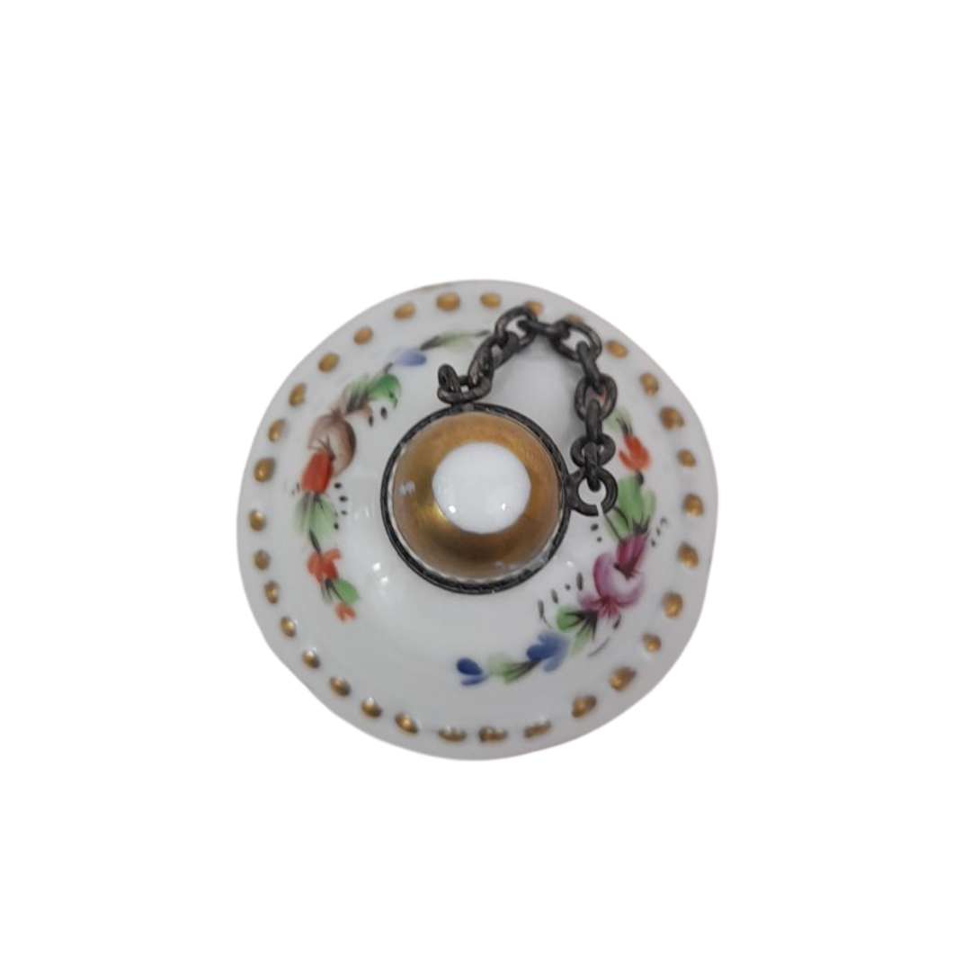 Voir photo 7 de Ancien Petit Flacon de Parfum en Porcelaine de Limoges – Peint à la Main Ancien Petit Flacon de Parfum en Porcelaine de Limoges – Peint à la Main Bon état reconditionné photo 7