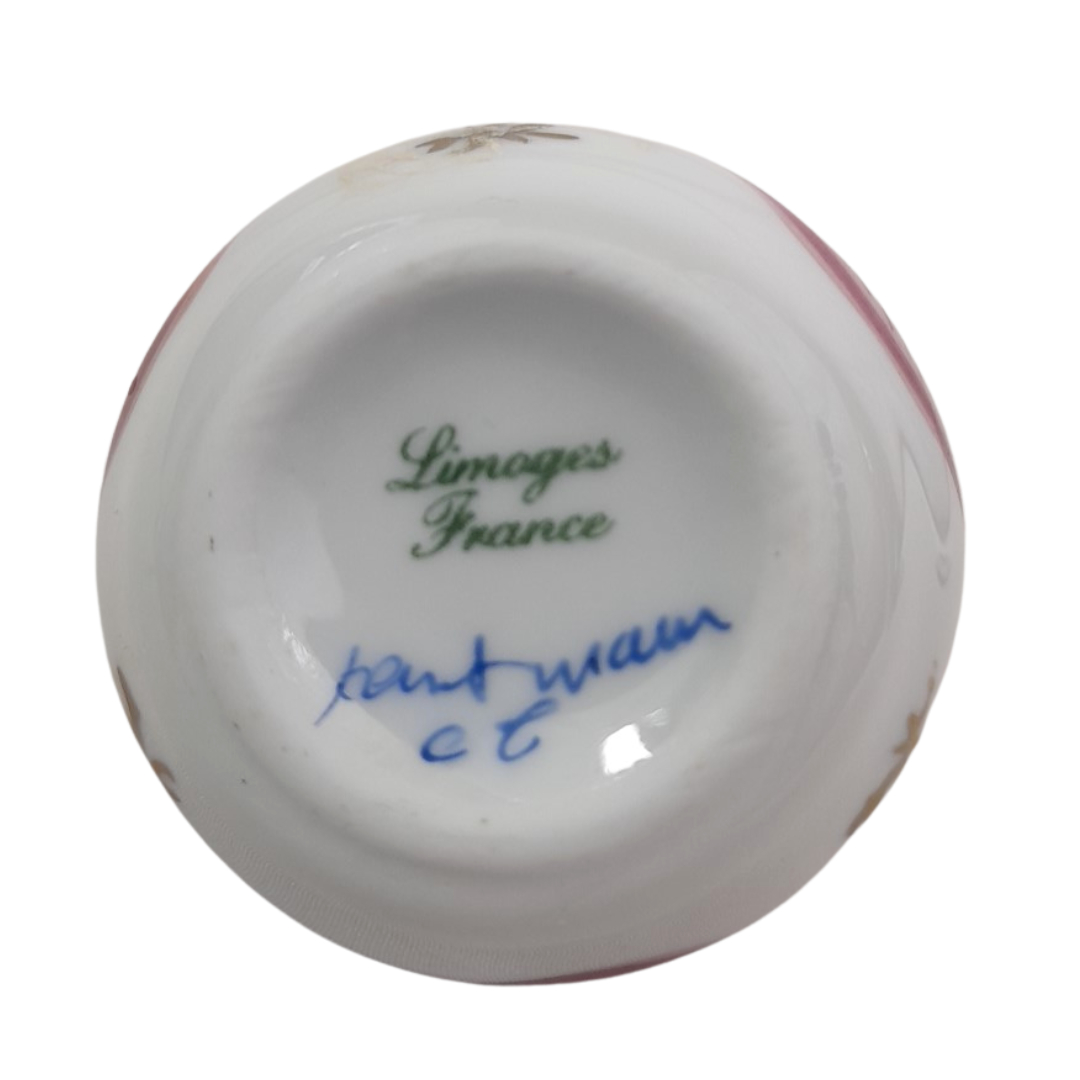 Voir photo 8 de Ancien Petit Flacon de Parfum en Porcelaine de Limoges – Peint à la Main Ancien Petit Flacon de Parfum en Porcelaine de Limoges – Peint à la Main Bon état reconditionné photo 8