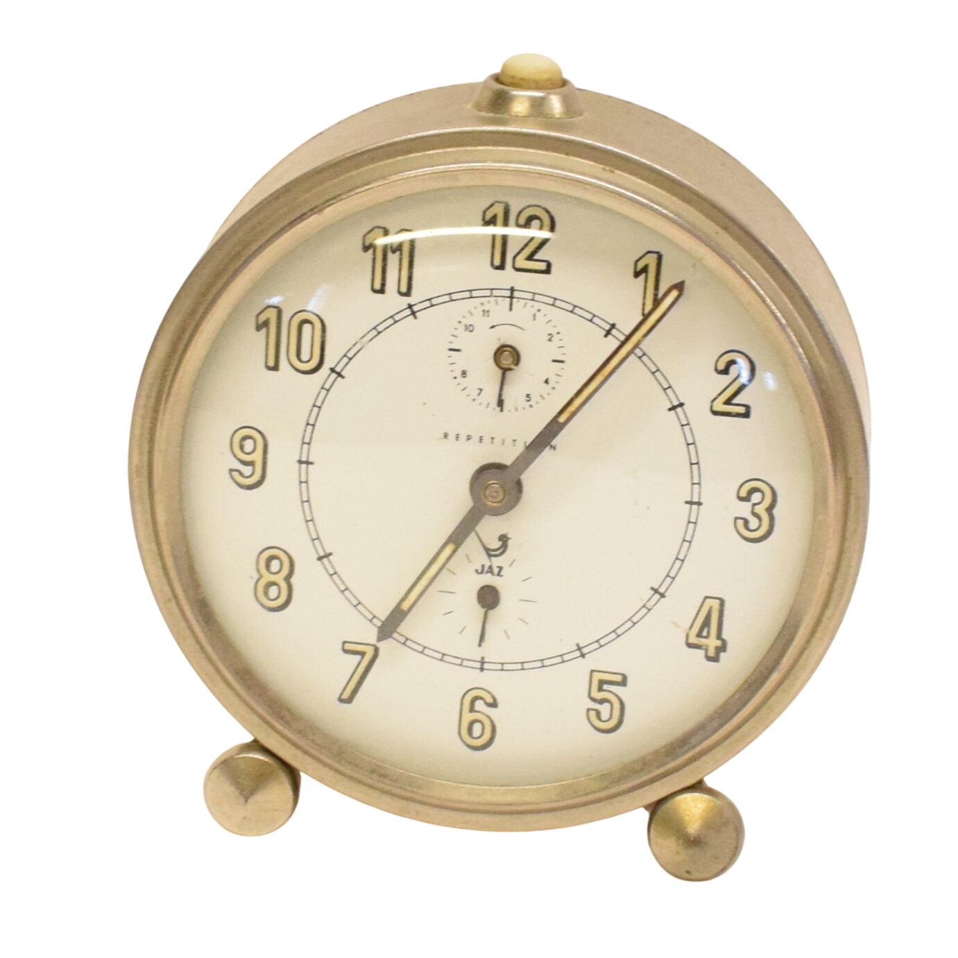 Acheter Ancien réveil matin mécanique en métal JAZ Répétition État correct - 10,00 € Ancien réveil matin mécanique en métal JAZ Répétition État correct reconditionné disponible sur Label Emmaüs