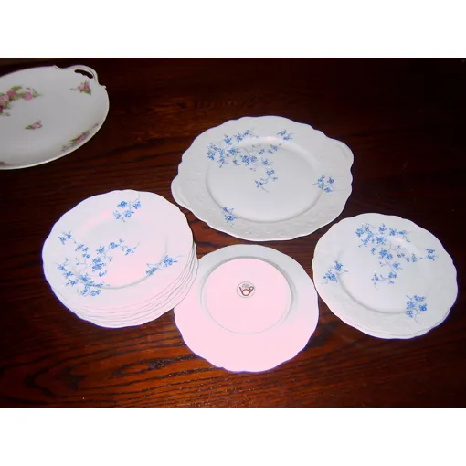 Ancien Service À Gâteau À Décor Floral, En Porcelaine De Sologne, Noté "Exclusivité N°5. Bon état reconditionné disponible sur Rakuten