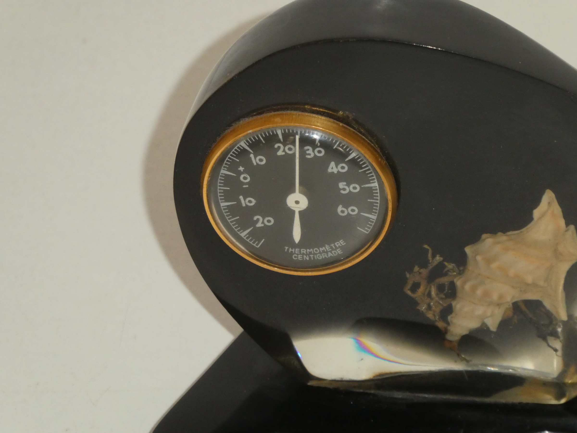 Voir photo 4 de Ancien thermomètre inclusion en résine Ancien thermomètre inclusion en résine État correct reconditionné photo 4