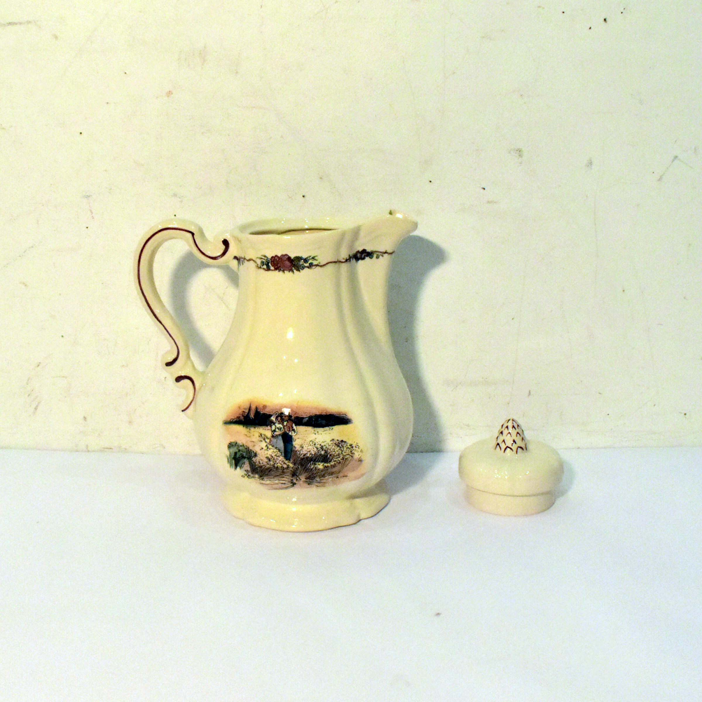 Voir photo 2 de Ancienne cafetière en faïence de Sarreguemines Henri Loux Ancienne cafetière en faïence de Sarreguemines Henri Loux Bon état reconditionné photo 2