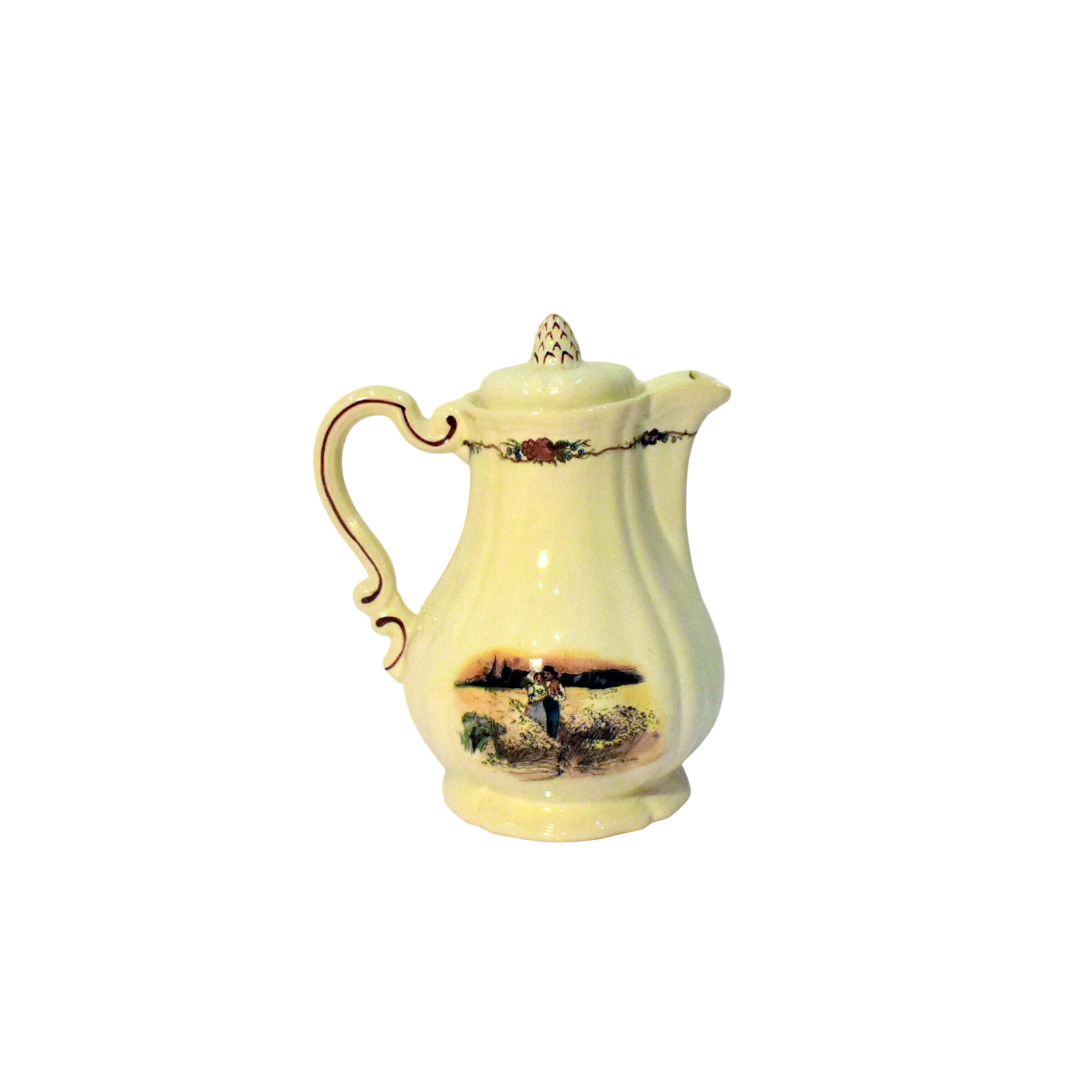 Ancienne cafetière en faïence de Sarreguemines Henri Loux Bon état - 30,00 € Ancienne cafetière en faïence de Sarreguemines Henri Loux Bon état reconditionné disponible sur Label Emmaüs