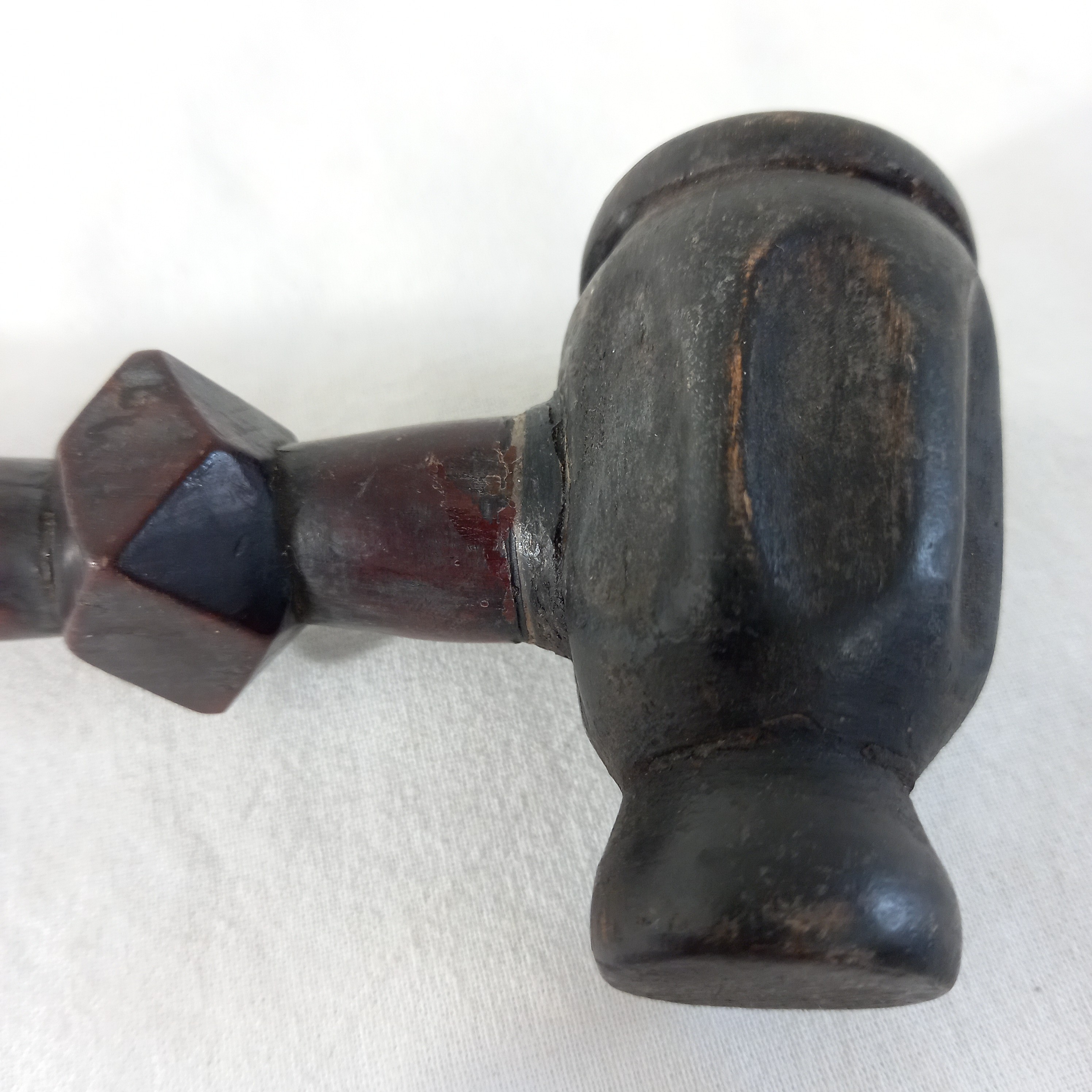 Voir photo 4 de Ancienne pipe en bois tourné, à long tuyau, à foyer métallique, de 40 centimètres Ancienne pipe en bois tourné, à long tuyau, à foyer métallique, de 40 centimètres reconditionné photo 4