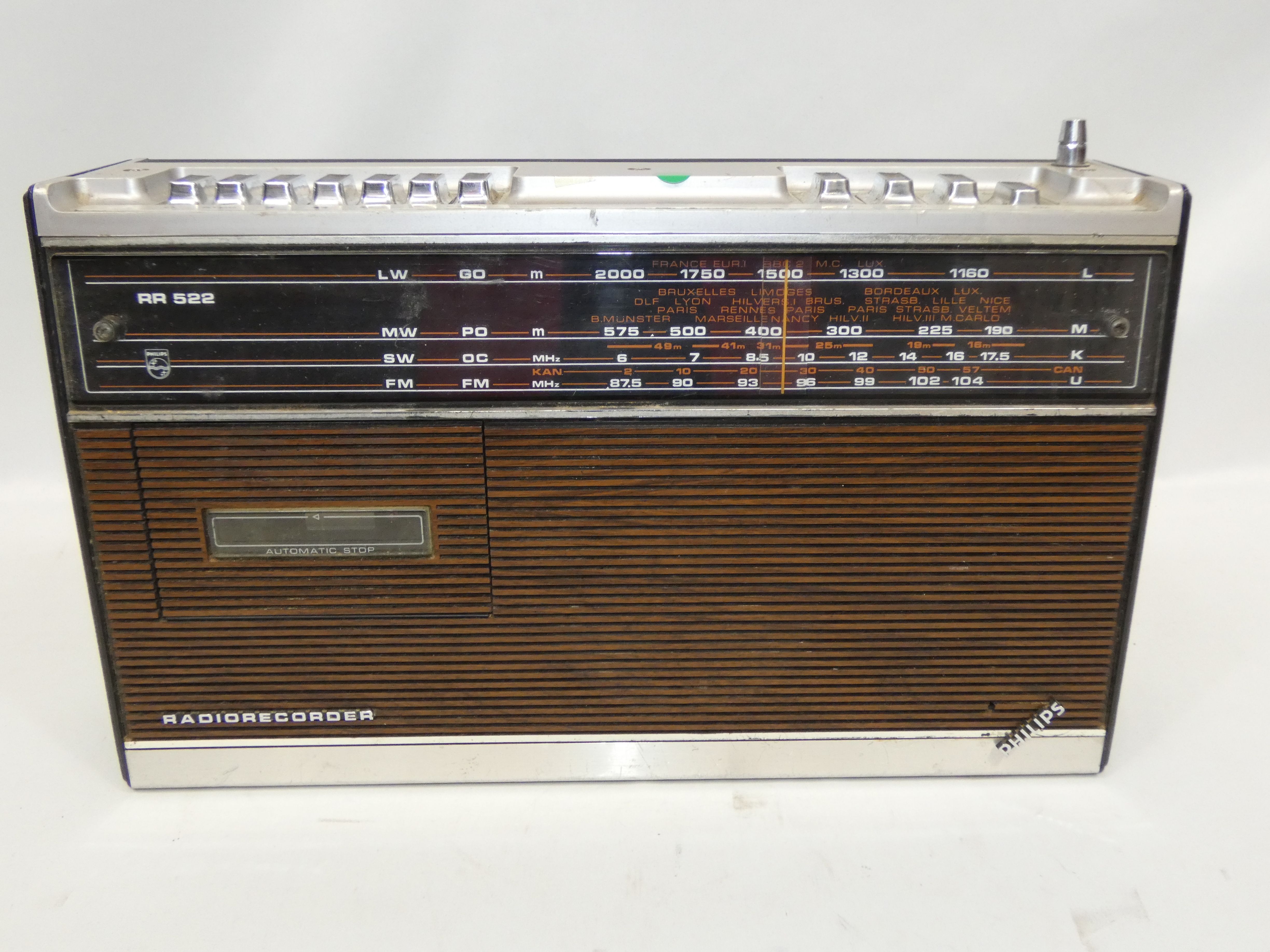 Voir photo 3 de Ancienne radio cassette PHILIPS RR 522 Ancienne radio cassette PHILIPS RR 522 Bon état reconditionné photo 3