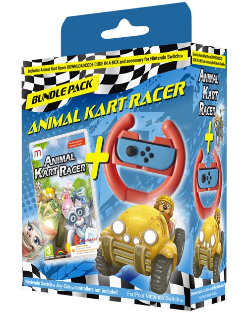 Animal Kart Racer Bundle Pack Code in a box + Volant Nintendo Switch État correct Just for Games reconditionné disponible sur Fnac