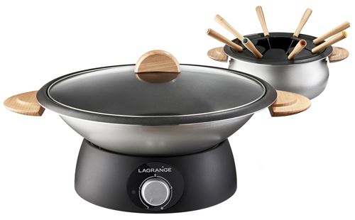 Appareil à Fondue et Wok Lagrange Classic 349019 900 W Noir et Gris État correct N/A reconditionné disponible sur Fnac