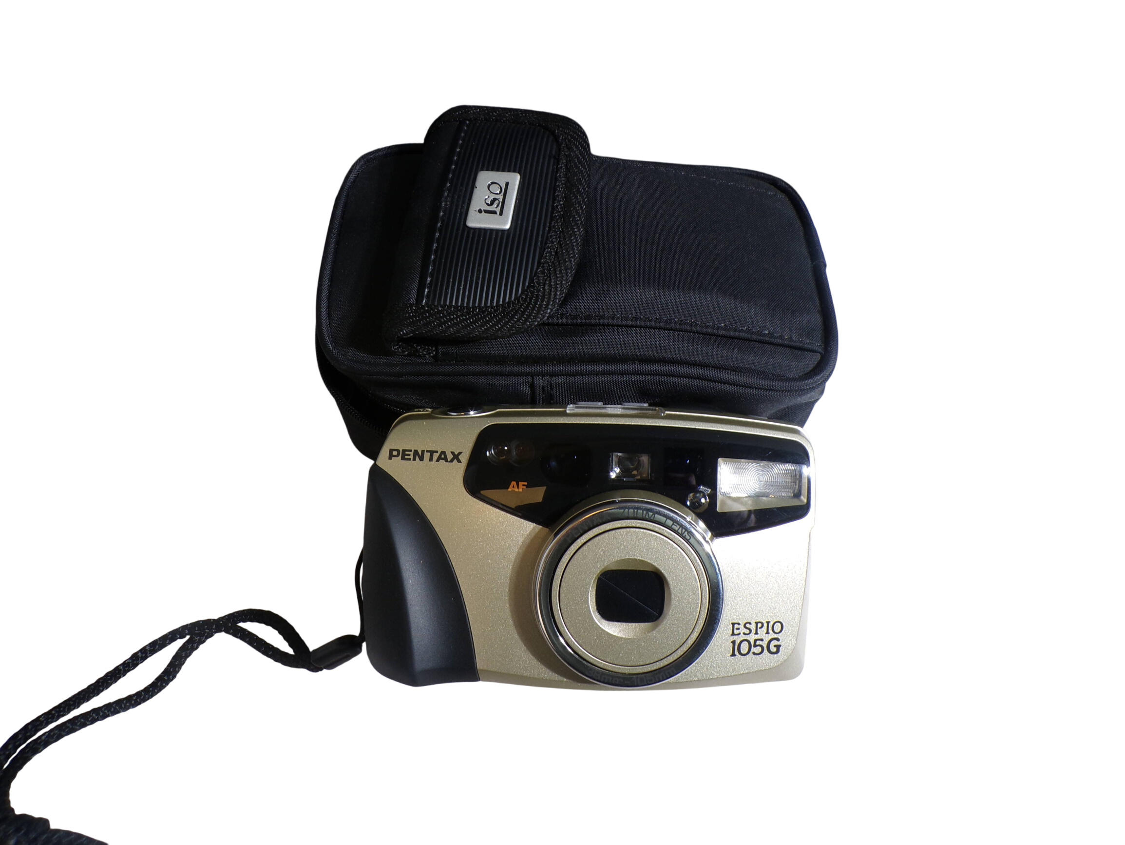 Appareil photo argentique compact Pentax Espio 105G (vendu avec sa housse de protection et sa dragonne). Bon état - 80,00 € Appareil photo argentique compact Pentax Espio 105G (vendu avec sa housse de protection et sa dragonne). Bon état reconditionné disponible sur Label Emmaüs