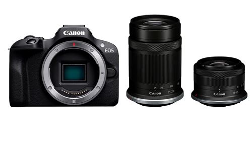 Appareil photo Canon EOS R100 + RF-S 18–45mm f/4.5-6.3 IS STM + RF-S 55-210mm f/5-7.1 IS STM État correct Canon reconditionné disponible sur Fnac
