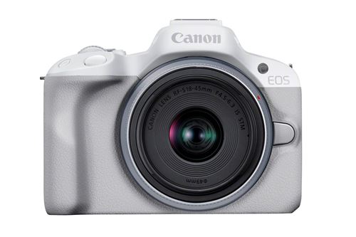 Appareil photo hybride Canon EOS R50 blanc + RF-S 18-45mm f/4.5-6.3 IS STM État correct Canon reconditionné disponible sur Fnac