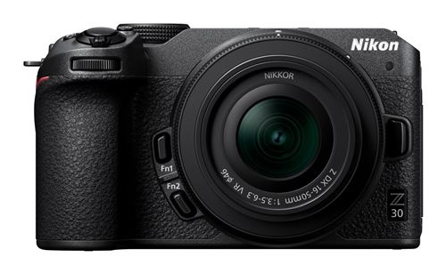 Appareil photo hybride Nikon Z30 noir + Z DX 16-50mm f/3,5-6,3 VR État correct Nikon reconditionné disponible sur Fnac