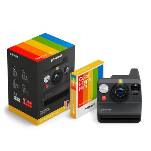 Appareil photo instantané Polaroid Now + Pack de films 8 photos Noir État correct Polaroid reconditionné disponible sur Fnac