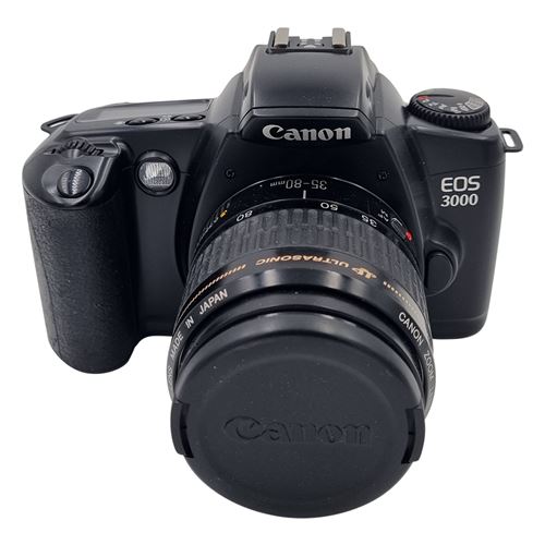 Appareil photo reflex Canon EOS 3000 35-80mm f4-5.6 USM Noir Reconditionné État correct Canon reconditionné disponible sur Fnac