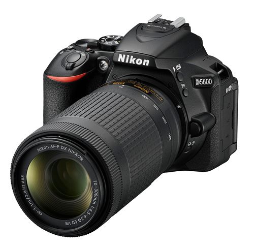 Appareil photo Reflex Nikon D5600 Noir + Objectif AF-P DX 18-55mm f/3,5-5,6 G VR + Objectif AF-P DX 70-300mm f/4,5-6,3 G ED VR État correct Nikon reconditionné disponible sur Fnac