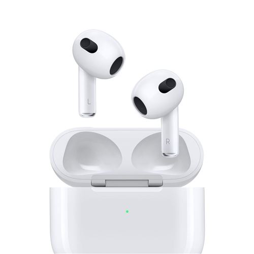 Apple AirPods 3 avec boîtier de charge Lightning Blanc Reconditionné Grade Premium Lagoona État correct reconditionné disponible sur Fnac