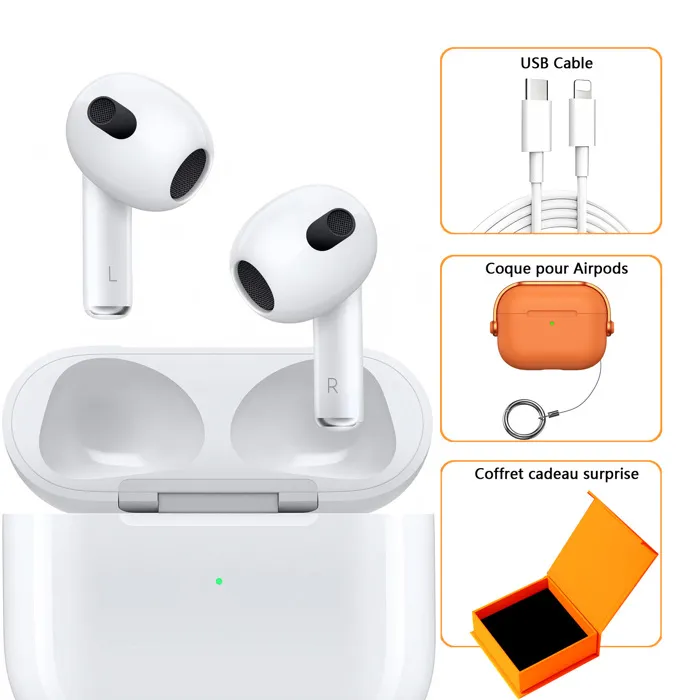 Apple AirPods (3e génération) avec Boîtier de charge Lightning - Blanc - CASQUE - ECOUTEURS Reconditionné Apple reconditionné disponible sur Cdiscount Seconde Vie