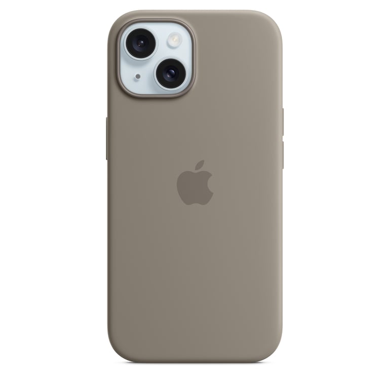 Apple Coque en silicone avec MagSafe pour iPhone 15 - Argile Apple (brand) iPhone 15 - Bon état Bon état reconditionné disponible sur Pixmania