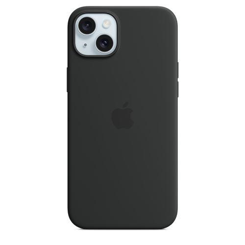 Apple Coque en silicone avec MagSafe pour iPhone 15 Plus Noir État correct Apple reconditionné disponible sur Fnac