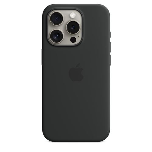 Apple Coque en silicone avec MagSafe pour iPhone 15 Pro Noir État correct Apple reconditionné disponible sur Fnac