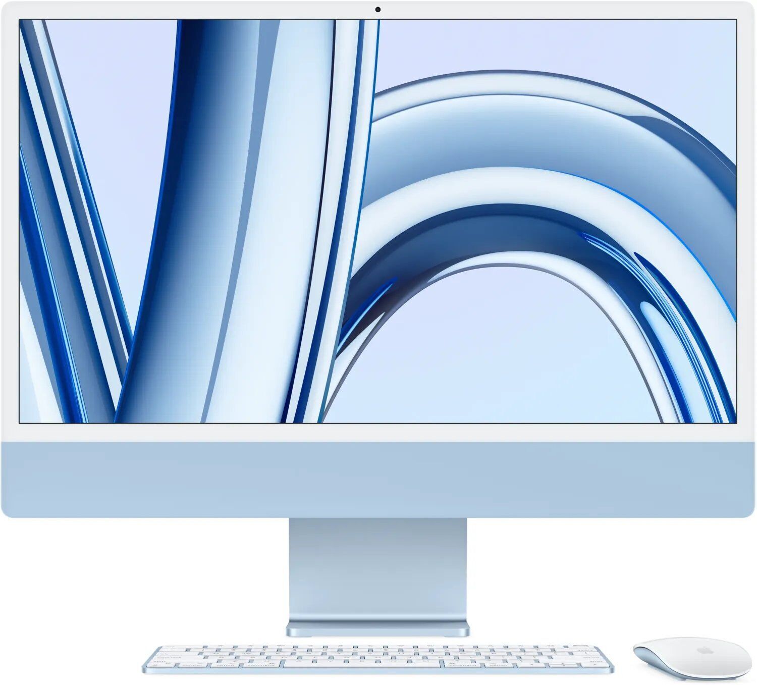 Apple iMac 2023 M3 8 Core 24" 8 GB 256 GB SSD 8-Core GPU bleu accessoires compatibles FR Parfait état Apple reconditionné disponible sur Refurbed | Dero
