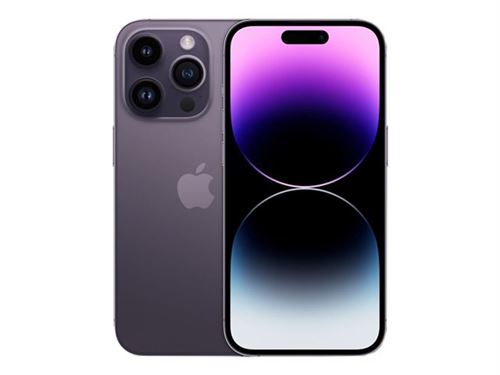 Apple iPhone 14 Pro - 5G smartphone - double SIM / Mémoire interne 128 Go - écran OLED - 6.1" - 2556 x 1179 pixels (120 Hz) - 3 x caméras arrière 48 MP, 12 MP, 12 MP - front camera 12 MP - violet profond État correct N/A reconditionné disponible sur Fnac