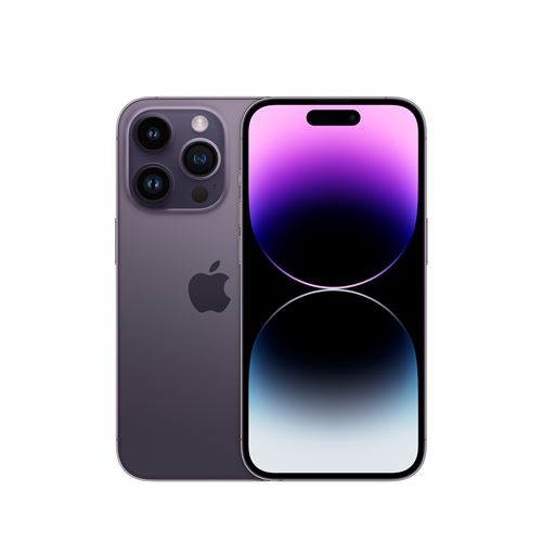 Apple iPhone 14 Pro - 5G smartphone - double SIM / Mémoire interne 128 Go - écran OLED - 6.1" - 2556 x 1179 pixels (120 Hz) - 3 x caméras arrière 48 MP, 12 MP, 12 MP - front camera 12 MP - violet profond État correct N/A reconditionné disponible sur Fnac