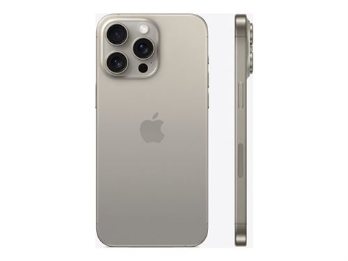 Apple iPhone 15 Pro Max - 5G smartphone - double SIM / Mémoire interne 256 Go - écran OLED - 6.7" - 2796 x 1290 pixels (120 Hz) - 3 x caméras arrière 48 MP, 12 MP, 12 MP - front camera 12 MP - démo - titane naturel État correct Apple reconditionné disponible sur Fnac