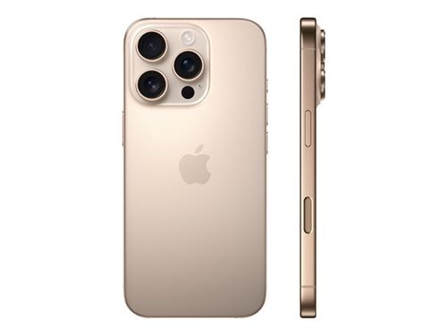 Apple iPhone 16 Pro Max - 5G smartphone - double SIM / Mémoire interne 256 Go - écran OLED - 6.9" - 2868 x 1320 pixels (120 Hz) - 3 x caméras arrière 48 MP, 48 MP, 12 MP - front camera 12 MP - démo - titane désert État correct Apple reconditionné disponible sur Fnac