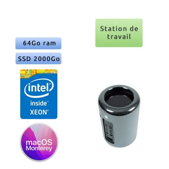 Acheter Apple Mac Pro Quad Core Xeon 3.7Ghz A1481 (EMC 2630) 64Go 2To SSD - MacPro61 - 2013 - Station de Travail 251 Aluminium Reconditionné - 1032,36 € Apple Mac Pro Quad Core Xeon 3.7Ghz A1481 (EMC 2630) 64Go 2To SSD - MacPro61 - 2013 - Station de Travail 251 Aluminium Reconditionné Apple reconditionné disponible sur Cdiscount Seconde Vie