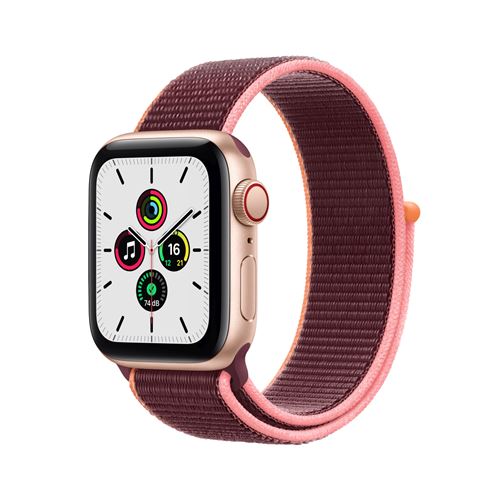 Apple Watch Nike SE GPS + Cellular 40 mm Boîtier or aluminium avec boucle sport lie-de-vin État correct Apple reconditionné disponible sur Fnac