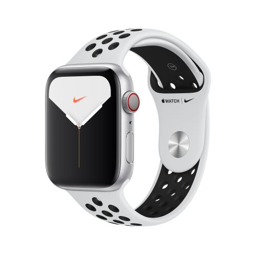 Apple Watch Nike Series 5 Cellular 44 mm Boîtier en Aluminium Argent avec Bracelet Sport Nike Noir et Platinium Tailles S/M et M/L État correct Apple reconditionné disponible sur Fnac | Dero