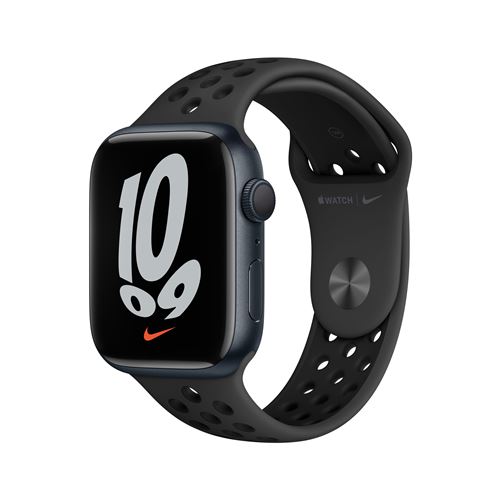 Apple Watch Nike Series 7 GPS, boîtier Aluminium Minuit 45mm avec Bracelet Nike Sport Anthracite Noir État correct reconditionné disponible sur Fnac