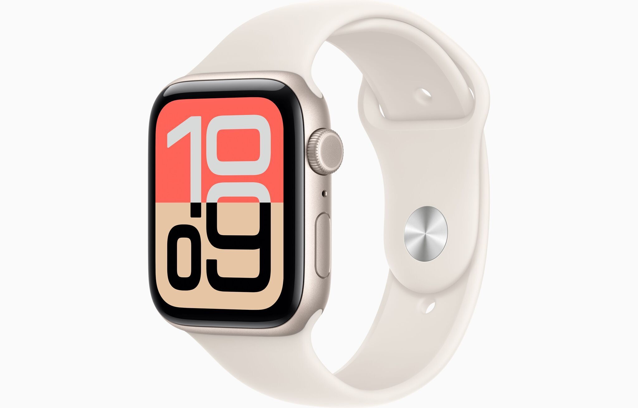 Apple Watch SE 3 44 mm (2025) GPS + Cellular Lumière Stellaire Bracelet sport Lumière Stellaire M/L Parfait état Apple reconditionné disponible sur Refurbed | Dero