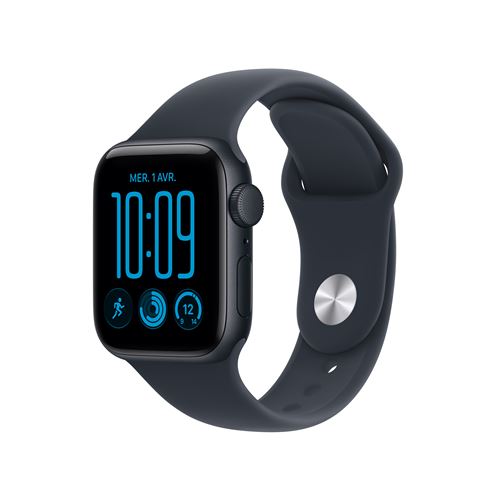 Apple Watch SE 3 GPS + Cellular 44 mm Boîtier en aluminium Minuit avec Bracelet Sport Bleu marine - S/M État correct Apple reconditionné disponible sur Fnac | Dero