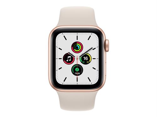 Apple Watch SE (GPS) - 40 mm - or-aluminium - montre intelligente avec bande sport - fluoroélastomère - droit - taille du bracelet : Normal - 32 Go - Wi-Fi, Bluetooth - 30.49 g État correct N/A reconditionné disponible sur Fnac