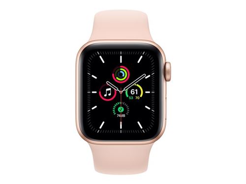 Apple Watch SE (GPS) - 40 mm - or-aluminium - montre intelligente avec bande sport - fluoroélastomère - sable rose - taille du bracelet : S/M/L - 32 Go - Wi-Fi, Bluetooth - 30.49 g État correct N/A reconditionné disponible sur Fnac