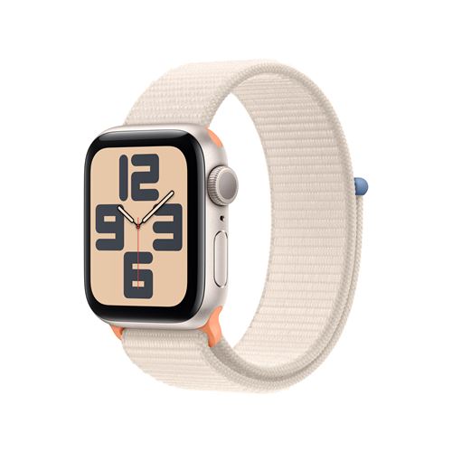 Apple Watch SE GPS Boîtier en Aluminium Lumière Stellaire de 40 mm avec Boucle Sport Lumière Stellaire version 2023 État correct Apple reconditionné disponible sur Fnac