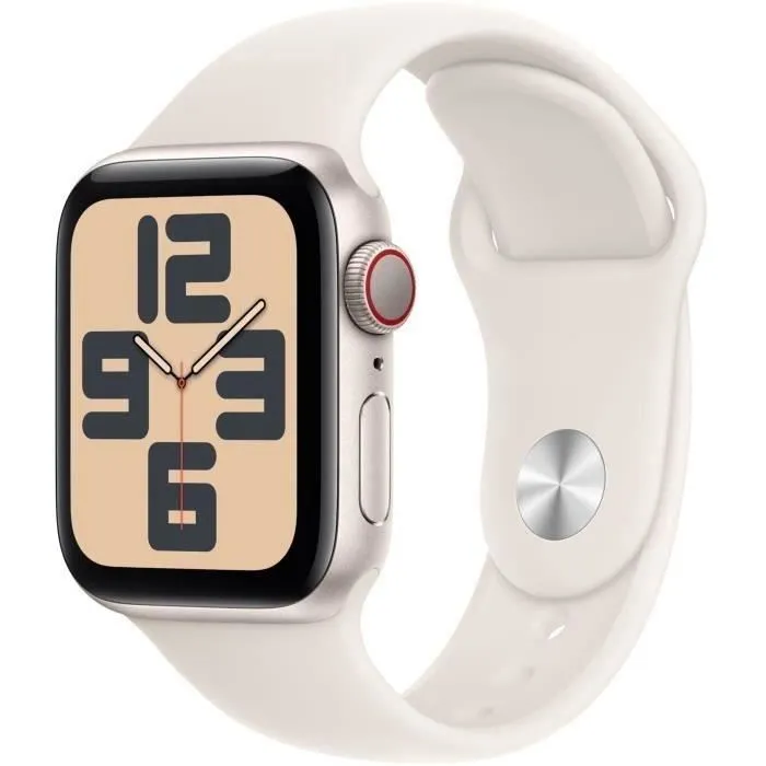 Apple Watch SE GPS + Cellular - 40mm - Aluminium Starlight - Bracelet Sport Starlight M/L (2024) - Reconditionné - Etat correct Reconditionné - 182,00 € Apple Watch SE GPS + Cellular - 40mm - Aluminium Starlight - Bracelet Sport Starlight M/L (2024) - Reconditionné - Etat correct Reconditionné Apple reconditionné disponible sur Cdiscount Seconde Vie