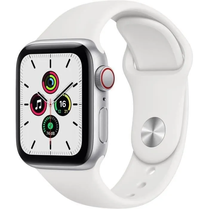 Apple Watch SE GPS + Cellular - 40mm Boîtier aluminium Argent - Bracelet Blanc (2020) - Reconditionné - Très bon état refurbished - 145,00 € Apple Watch SE GPS + Cellular - 40mm Boîtier aluminium Argent - Bracelet Blanc (2020) - Reconditionné - Très bon état refurbished reconditionné disponible sur Cdiscount Seconde Vie
