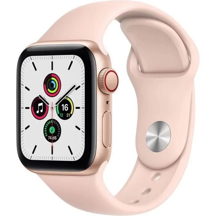 Apple Watch SE GPS + Cellular - 40mm Boîtier aluminium Or - Bracelet Rose des Sables (2020) - Reconditionné - Excellent état Reconditionné - 149,00 € Apple Watch SE GPS + Cellular - 40mm Boîtier aluminium Or - Bracelet Rose des Sables (2020) - Reconditionné - Excellent état Reconditionné Apple reconditionné disponible sur Cdiscount Seconde Vie