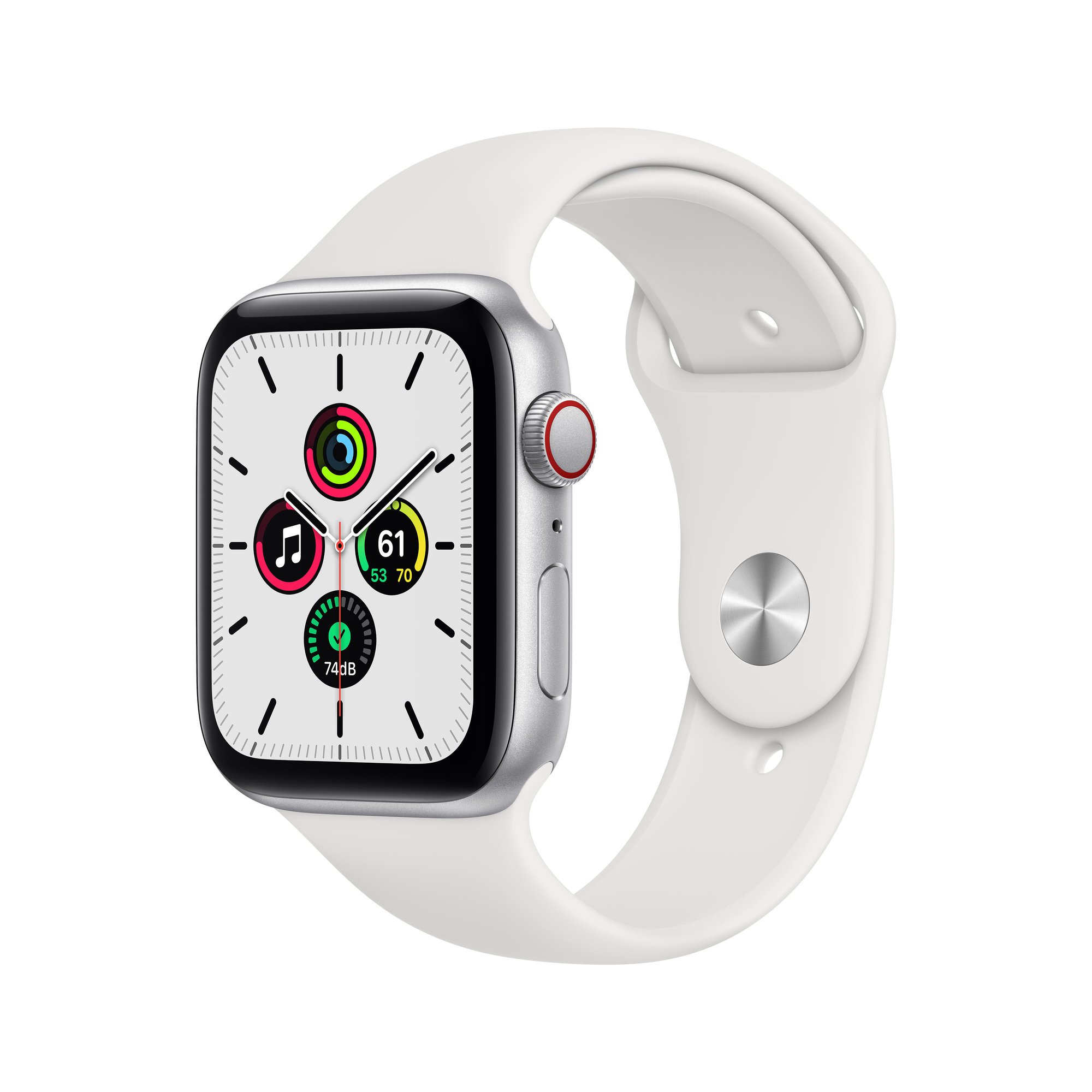 Apple Watch SE OLED 44 mm Numérique 368 x 448 pixels Écran tactile 4G Argent Wifi GPS (satellite), blanc - Très bon état Très bon état Apple reconditionné disponible sur Pixmania